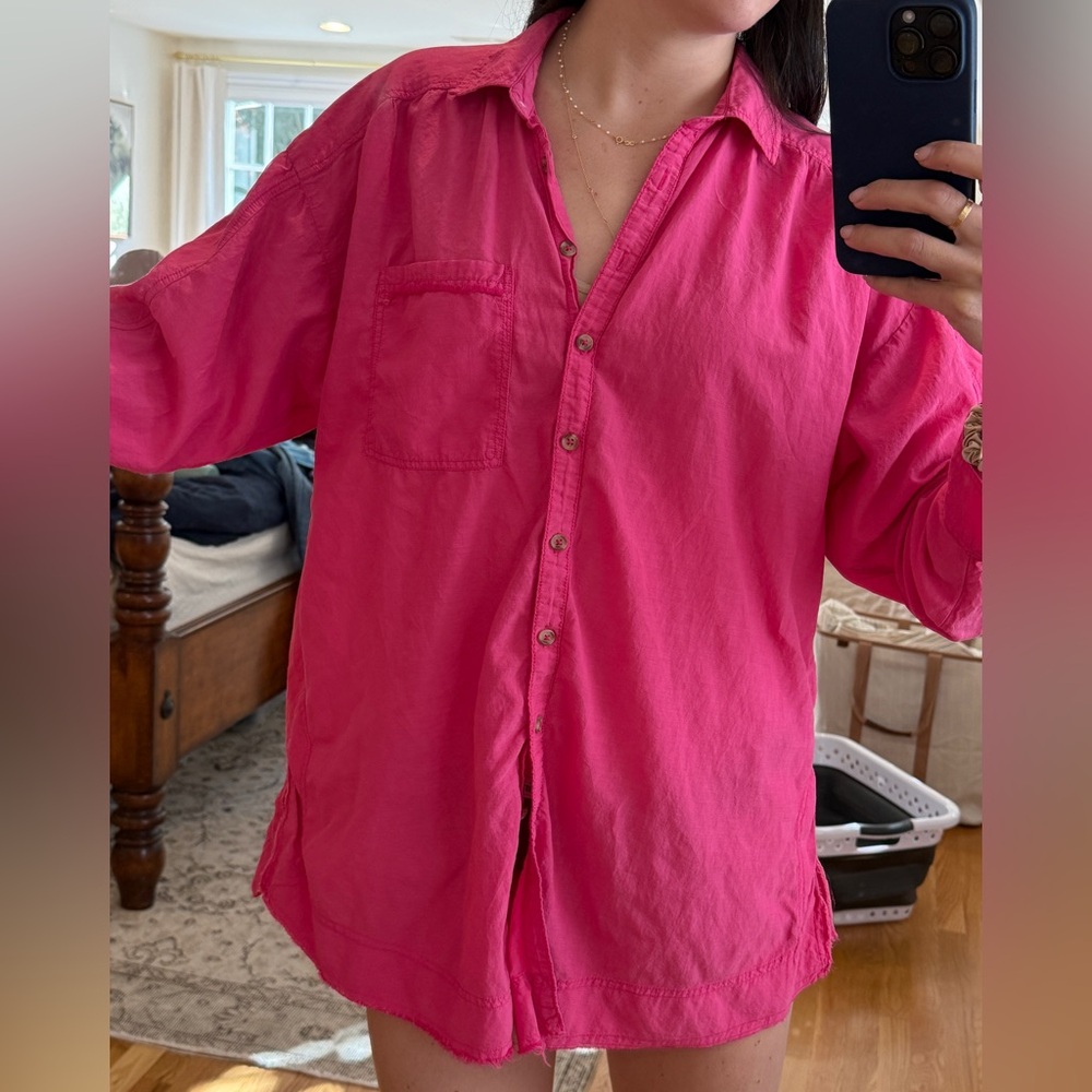 Pink Button-Up Shirt